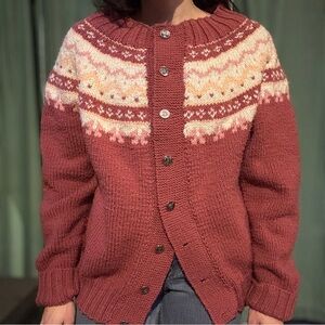 Handmade Fair Isle Button Sweater
